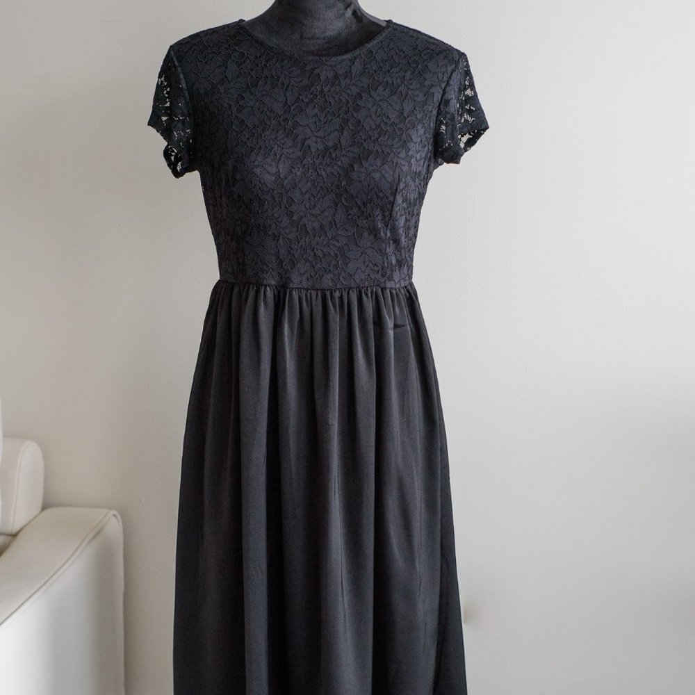 Lace Satin little black dress